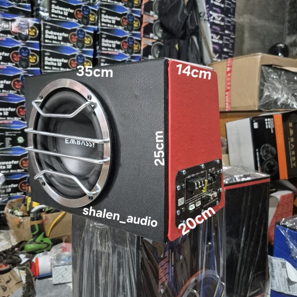 Subwoofer aktif bastube 8inch Embassy ES- 844 12volt max 500Watt universal