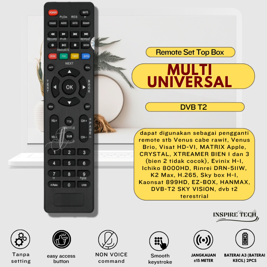 Remot Remote SET top box multi RM88 UNI MATRIX Evinix H-1 Ichiko 8000HD Rinrei DRN-511W Universal