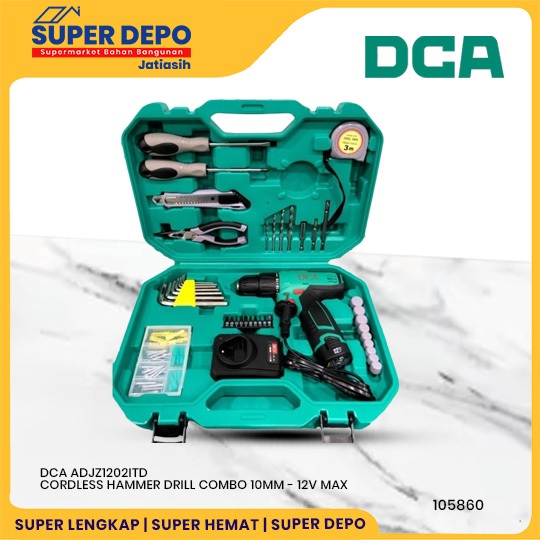 DCA ADJZ1202ITD CORDLESS HAMMER DRILL COMBO 10MM - 12V MAX