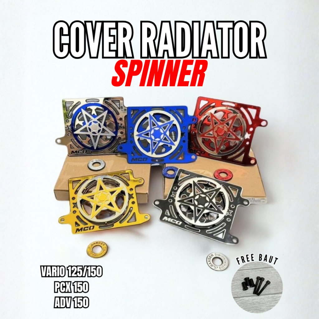 COVER RADIATOR PCX150 VARIO125/150 PCX150 KIPAS SPINNER MODEL BINTANG BAHAN AKRILIK AKSESORIS TUTUP 