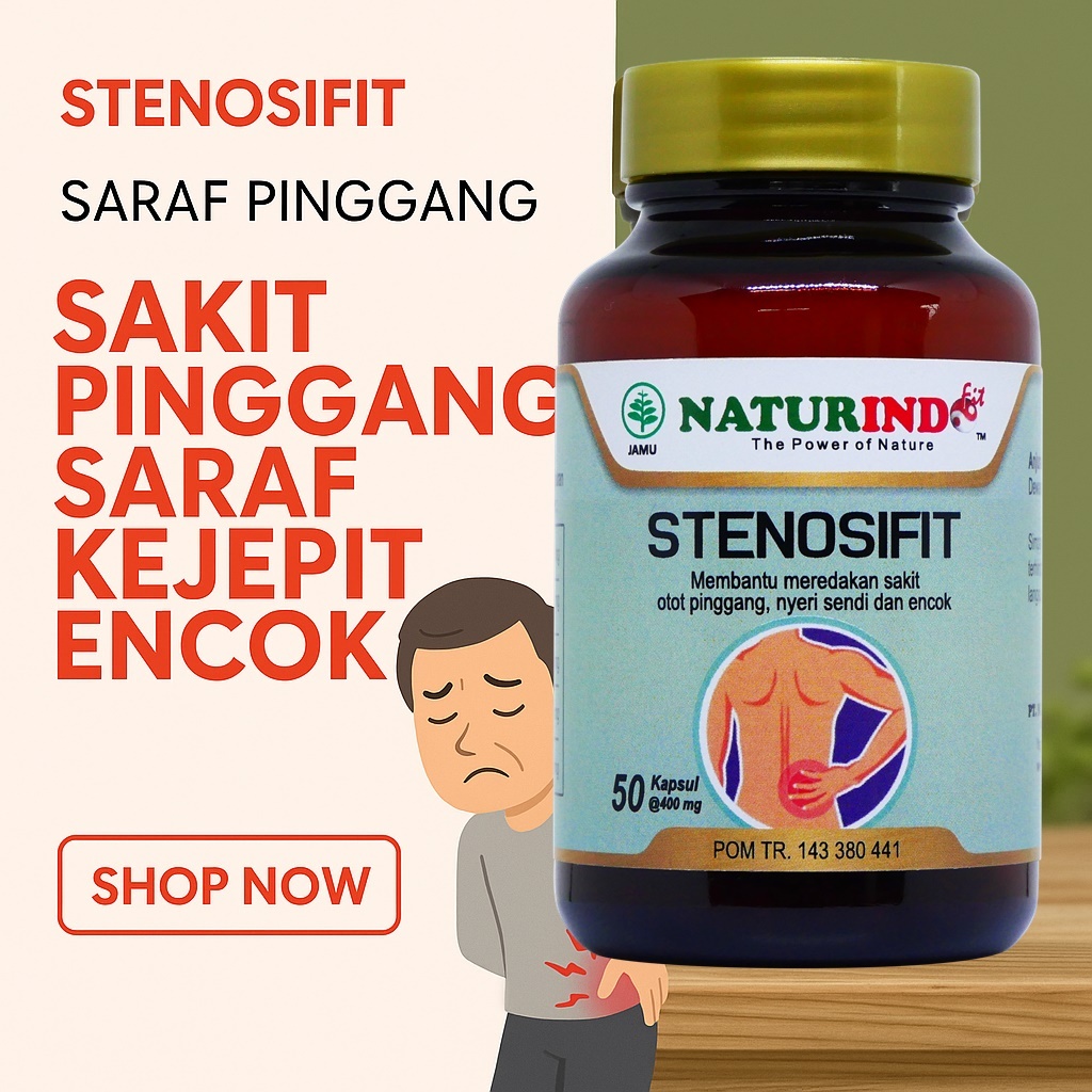Naturindo Stenosifit Obat Sakit Pinggang Saraf Kejepit Herbal