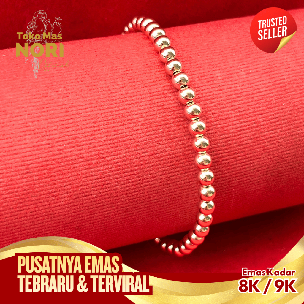 GELANG BUBBLEGUM POLOS - EMAS 8K - TOKO MAS NORI OFFICIAL