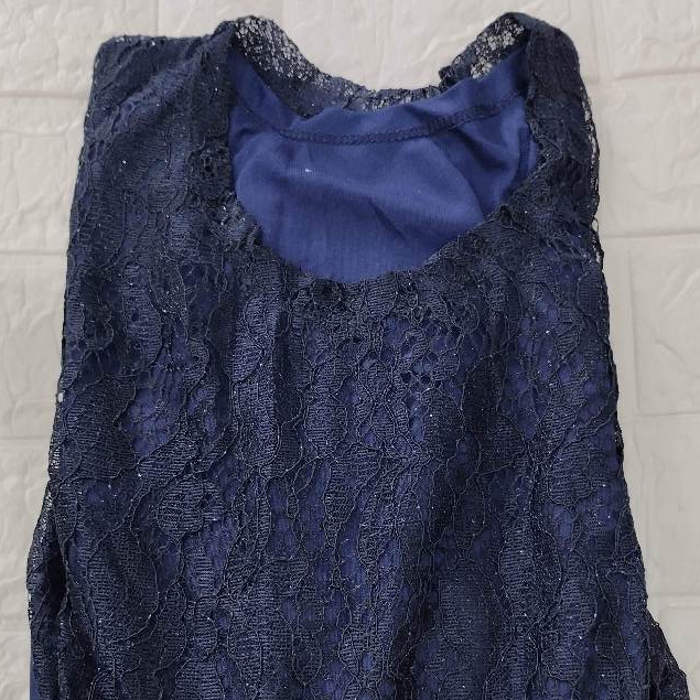 Jual Baju Wanita Model Kebaya Brokat Biru Tua