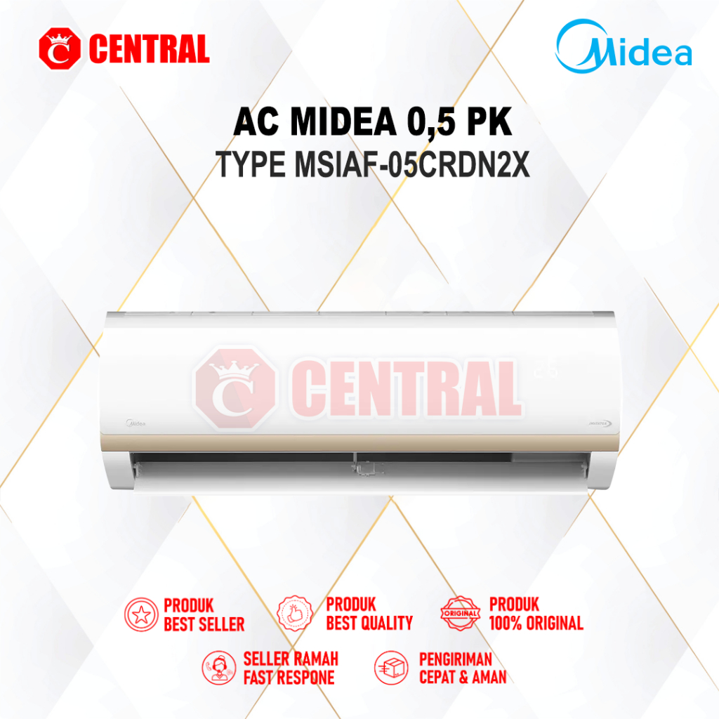 AC Split Midea MSIAF-05CRDN2X – 1/2 PK (0.5 PK) – Hemat Energi & Dingin Merata
