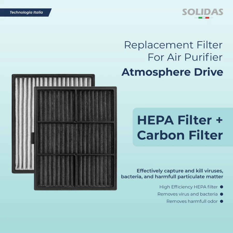Solidas Filter Remplacement Air Purifier Atmosphere Drive HEPA + Carbon