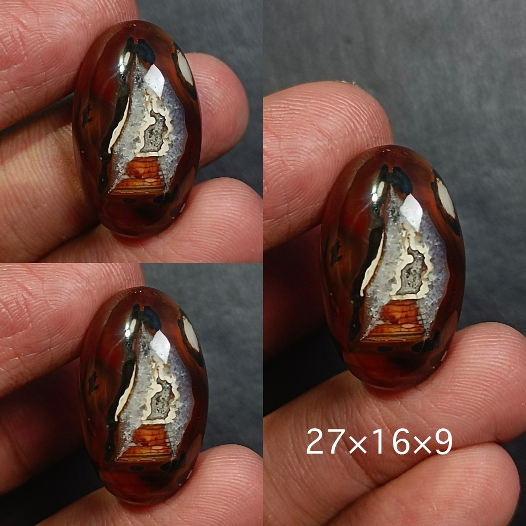 Natural Batu Akik Motif Gambar Jalan Pintu Kristal Super Unik Antik Langka