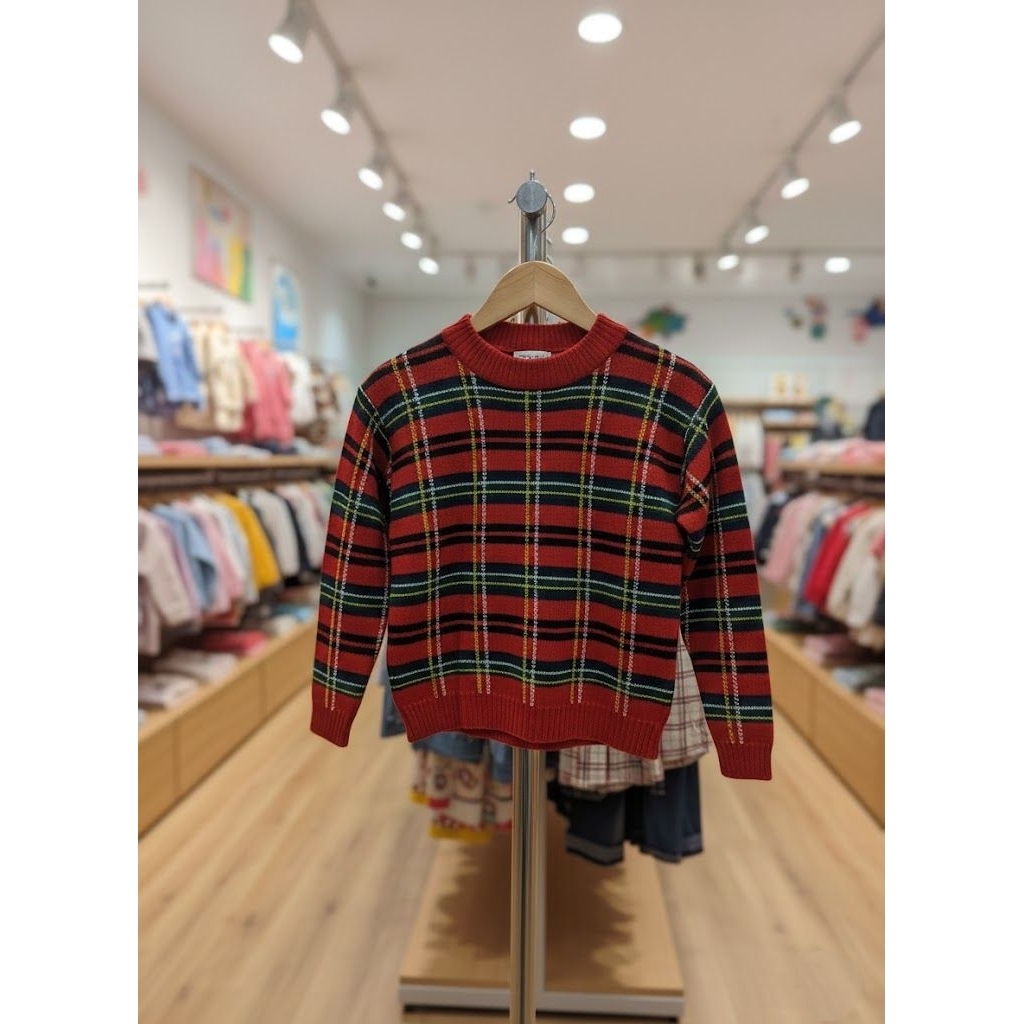 PRELOVED SWEATER ANAK KOTAK MERAH