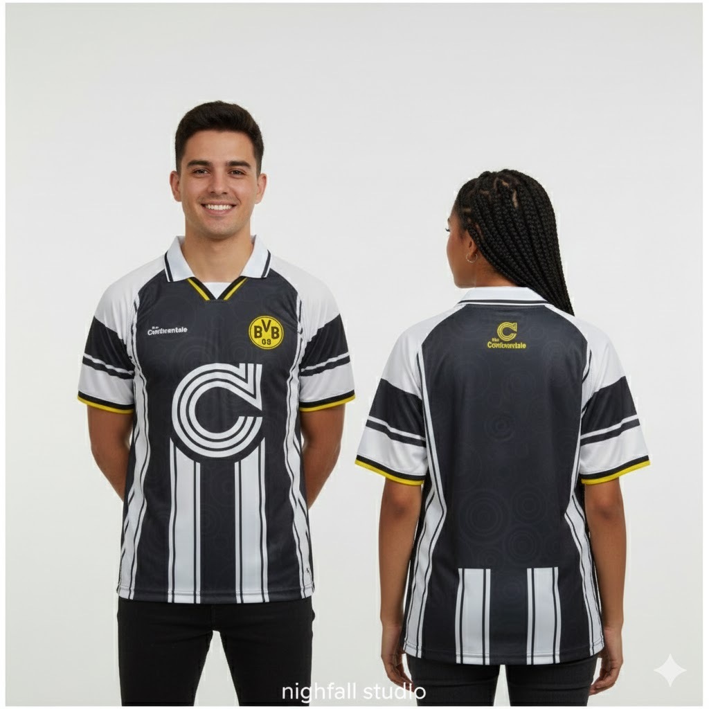 Nightfall Studio  Jersey Casula Retro /Jersey Dortmund/Jersey Vintage/Jersey Casual/Jersey Retro/Jer