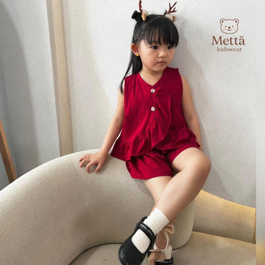 MettaKidsWear Setelan Anak Perempuan 0507 - Set Anak - One Set Anak Korean Style Kekinian - Baju Cel