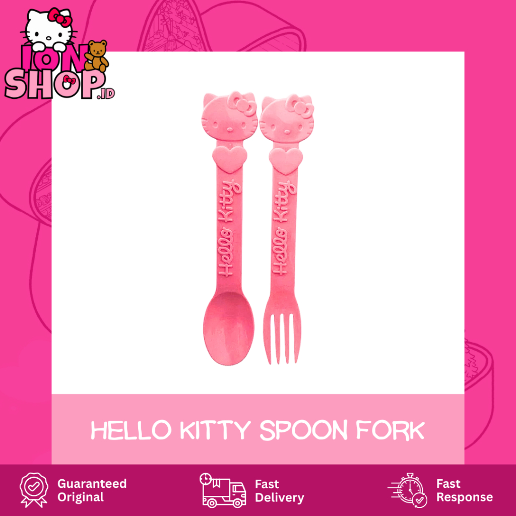 ION HK111 Hello Kitty Spoon Fork Sendok Garpu