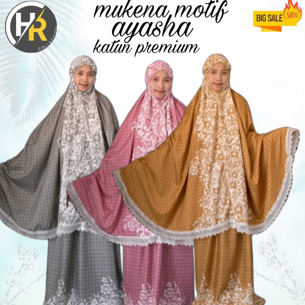 Mukena AYASHA Motif Katun Premium