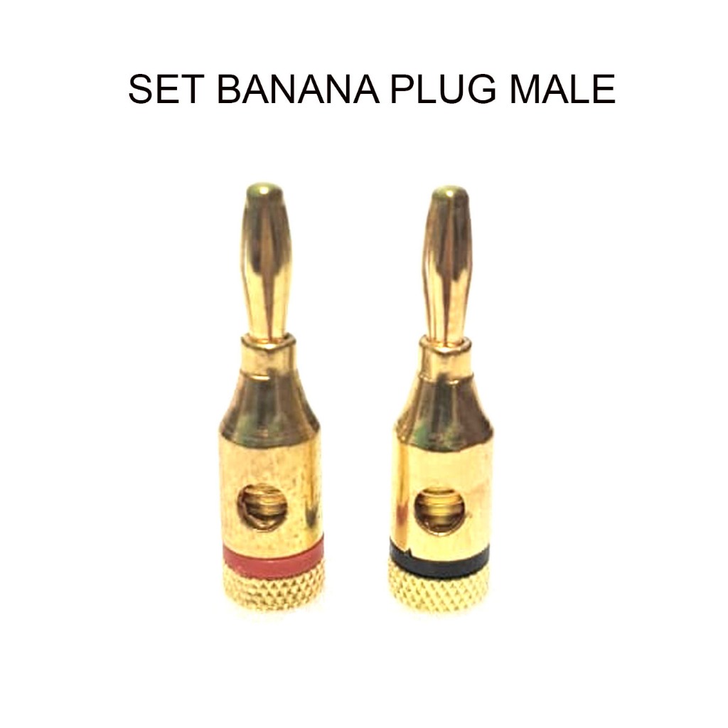Jack Banana Gold Speaker Amplifier Besi Emas CBD1044 /Jack Banana GOLD SET Male Terminal Plug Connec