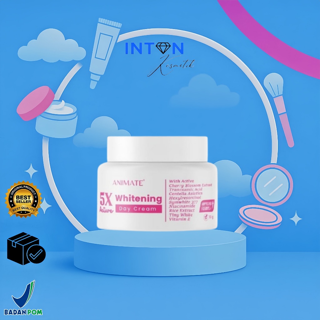 ANIMATE 5x Active Whitening Day Cream 10 gr Krim Pagi Pencerah wajah