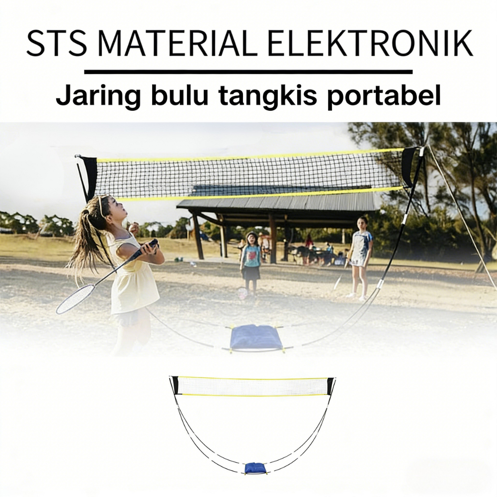 1 Set Easy Net Bulutangkis Portable Badminton Net