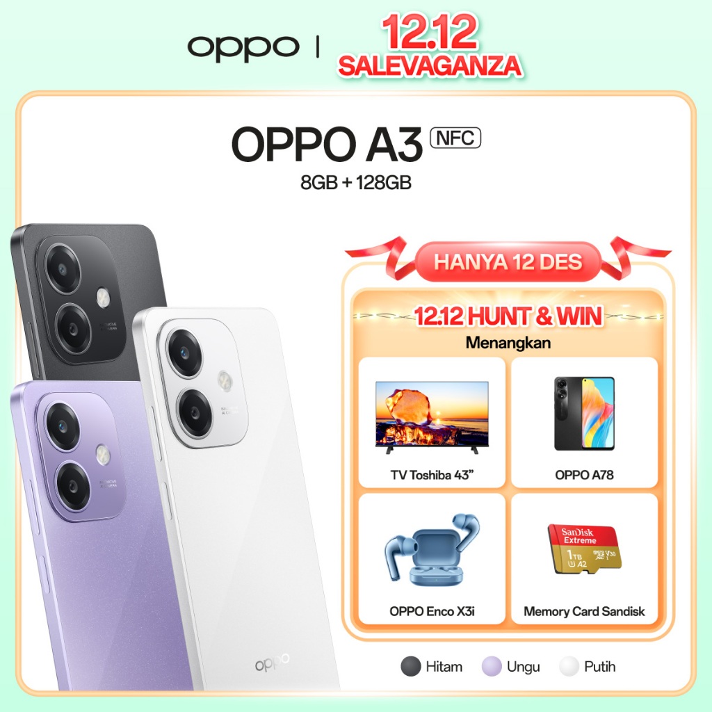 OPPO A3 NFC 8GB/128GB [Military-Grade Shock Resistance, Snapdragon 6s Gen 1 45W SUPERVOOC]