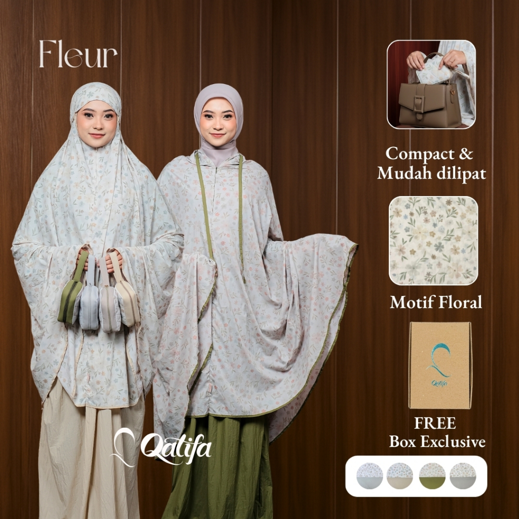 Qatifa Mukena - Mukena Travel Motif Fleur Series