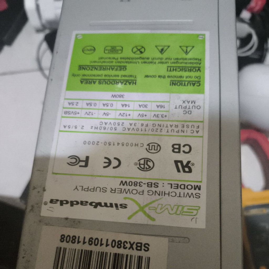power supply simbadda pc 380w seken