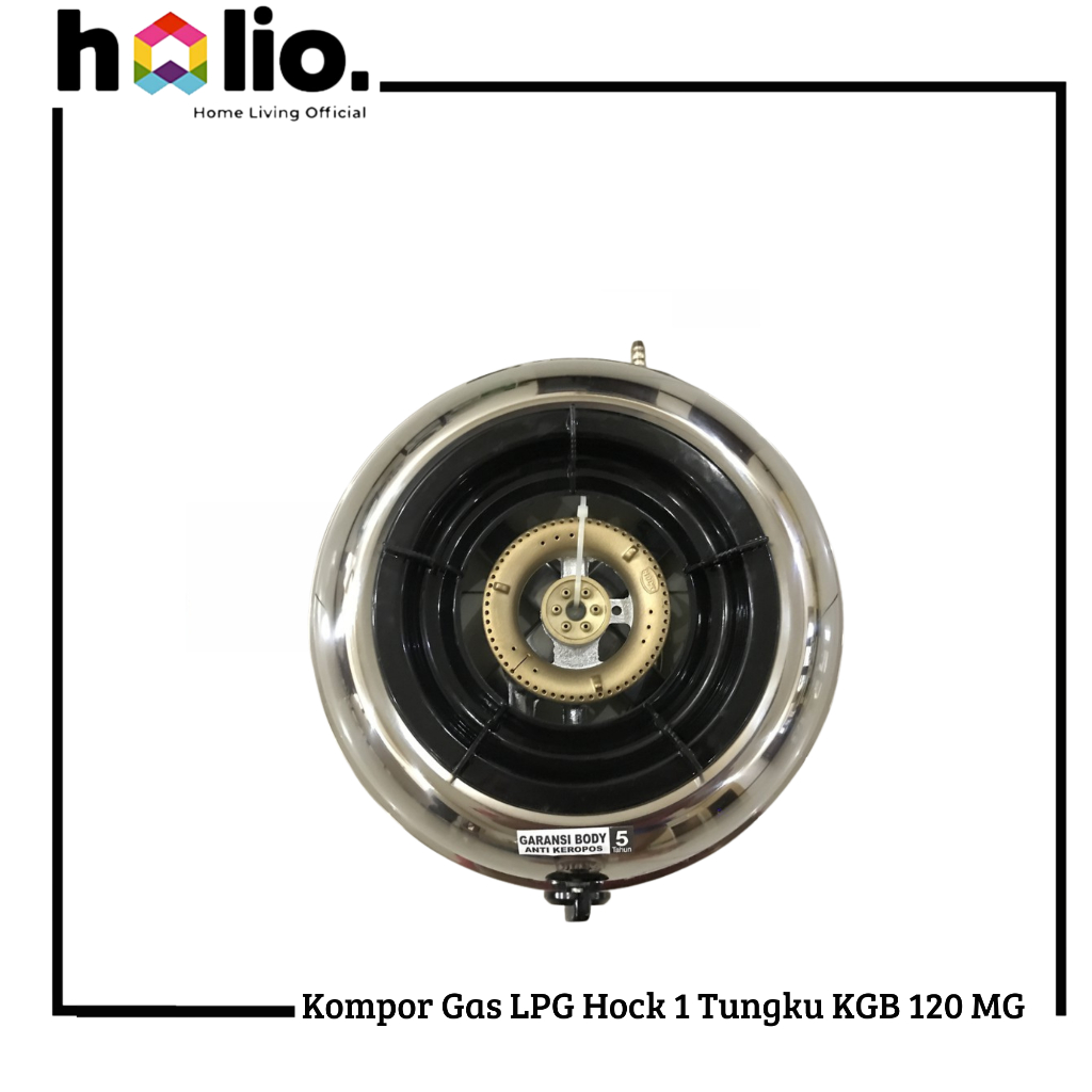 HOLIO Kompor Gas LPG Hock 1 Tungku KGB20MG / KGB 20 MG / Kompor Hock Mutiara Gold 120 MG