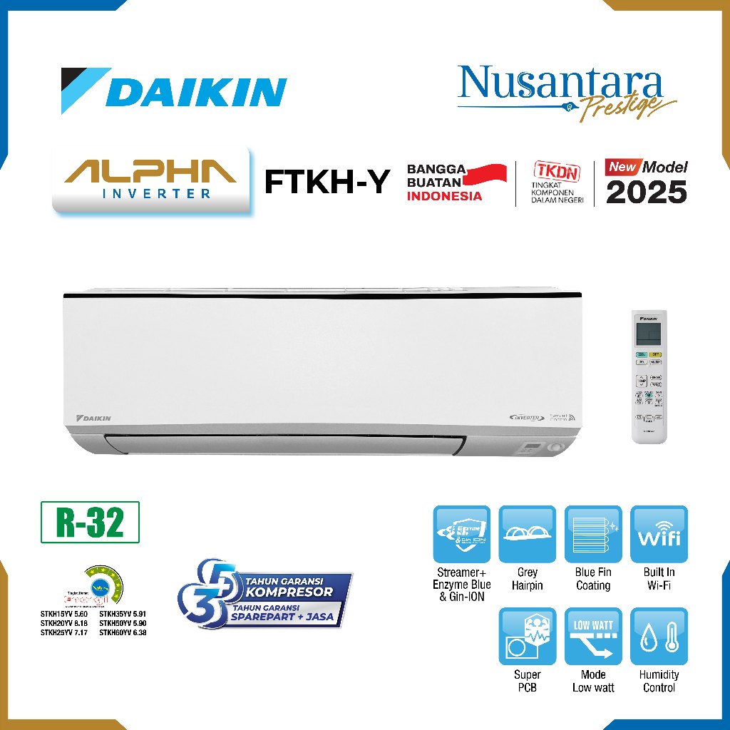 AC DAIKIN 1/2PK / 0,5PK ALPHA INVERTER BANJARMASIN