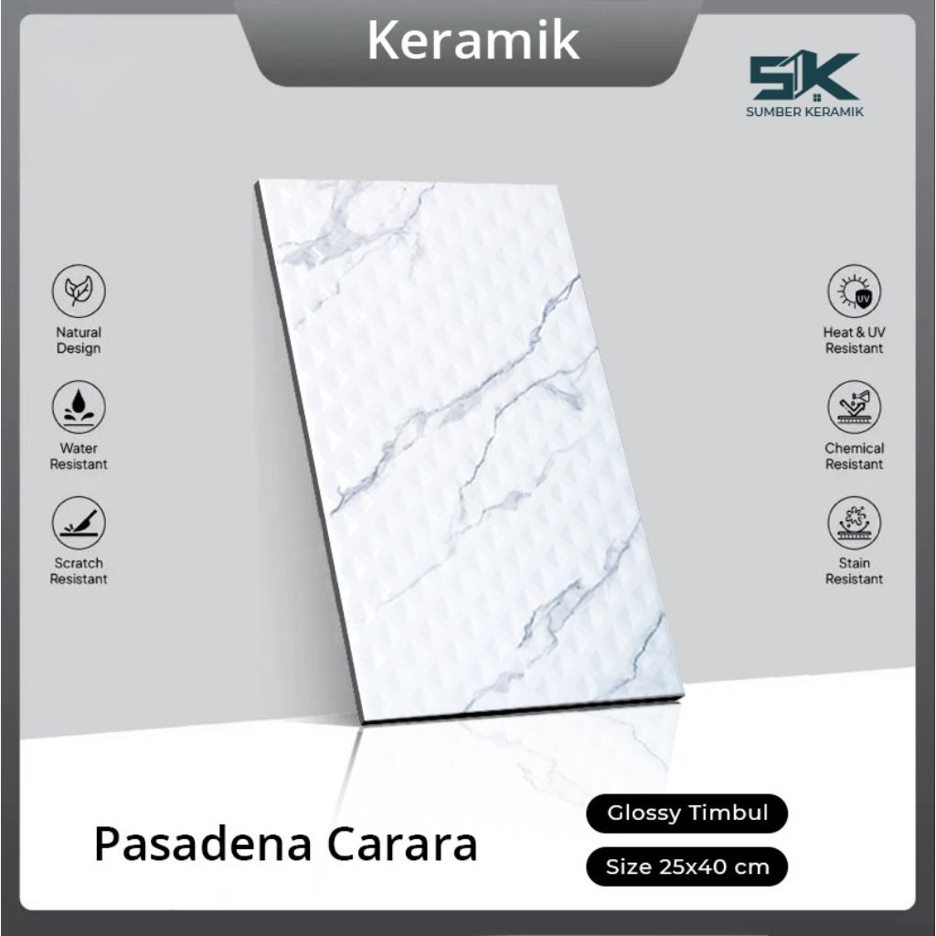 KERAMIK DINDING PASADENA CARARA 25X40