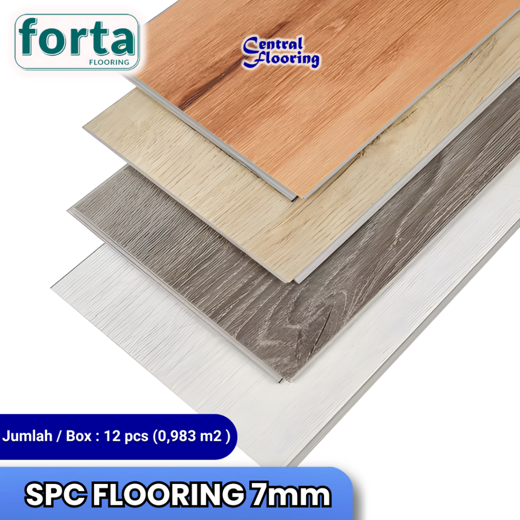 LANTAI SPC FORTAA 7mm Lantai SPC Click | Lantai Motif Kayu Harga Per Box