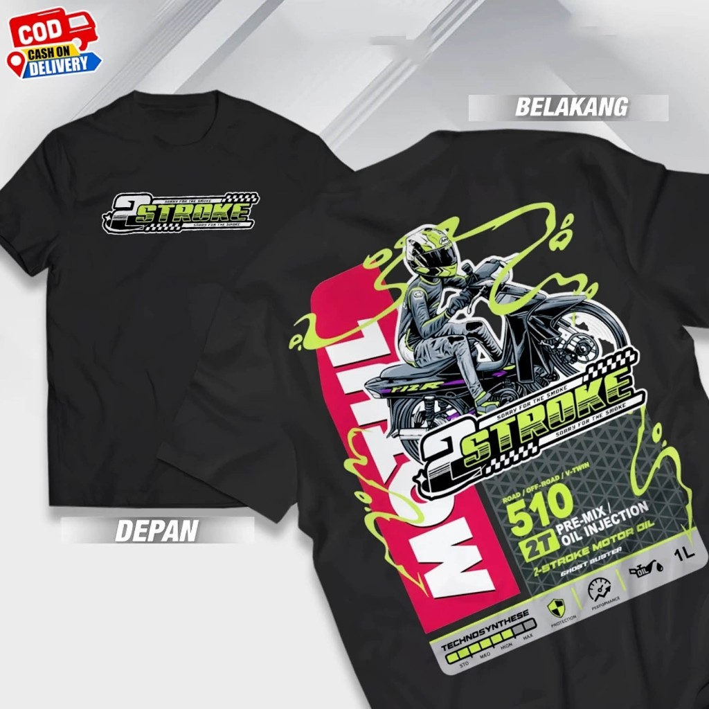 KAOS DISTRO 2 STROKE M0TUL TREN SEKRANG KAOS DISTRO PRIA KEREN BISA COD