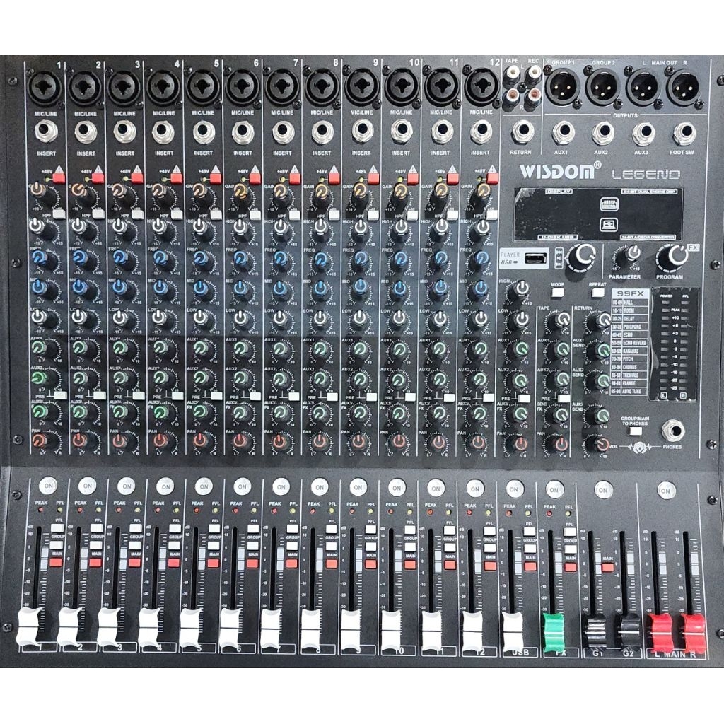 Mixer Audio Wisdom LEGEND 12 / LEGEND12 Channel With Efek 99 dsp