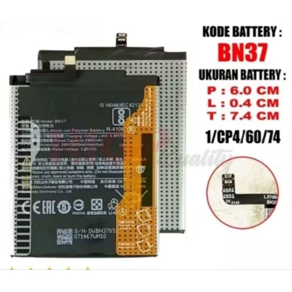 Baterai Redmi 6 Redmi 6A BN37