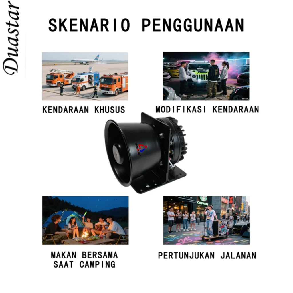 Klakson listrik 2 arah daya tinggi Speaker keras logam untuk mobil setebal 8 OhmsTOA HORN WHELEN WEL