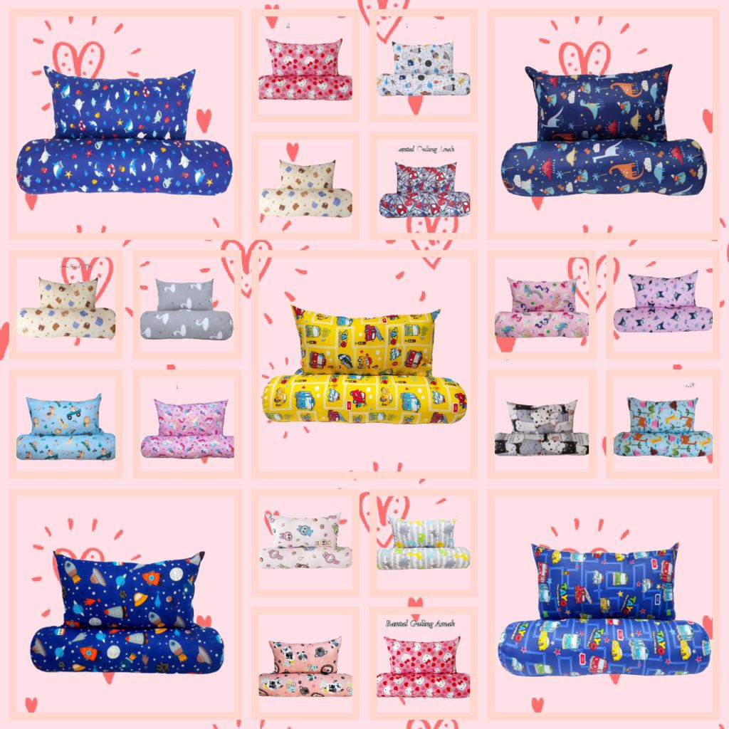 Bantal dan Guling Anak Laki Laki Dan Perempuan Usia Balita Karakter