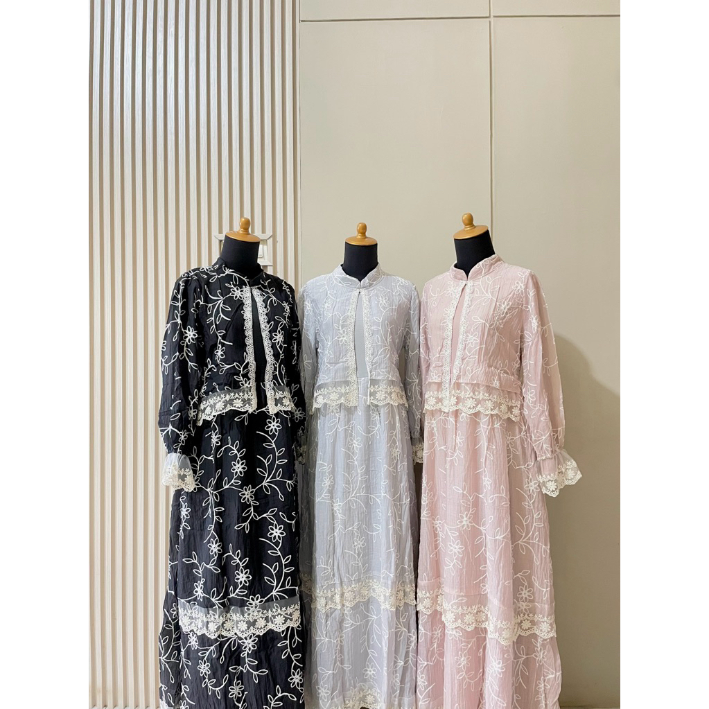 SYARIFA RAYYA DRESS BRUKAT KONDANGAN SIMPLE LEBARAN