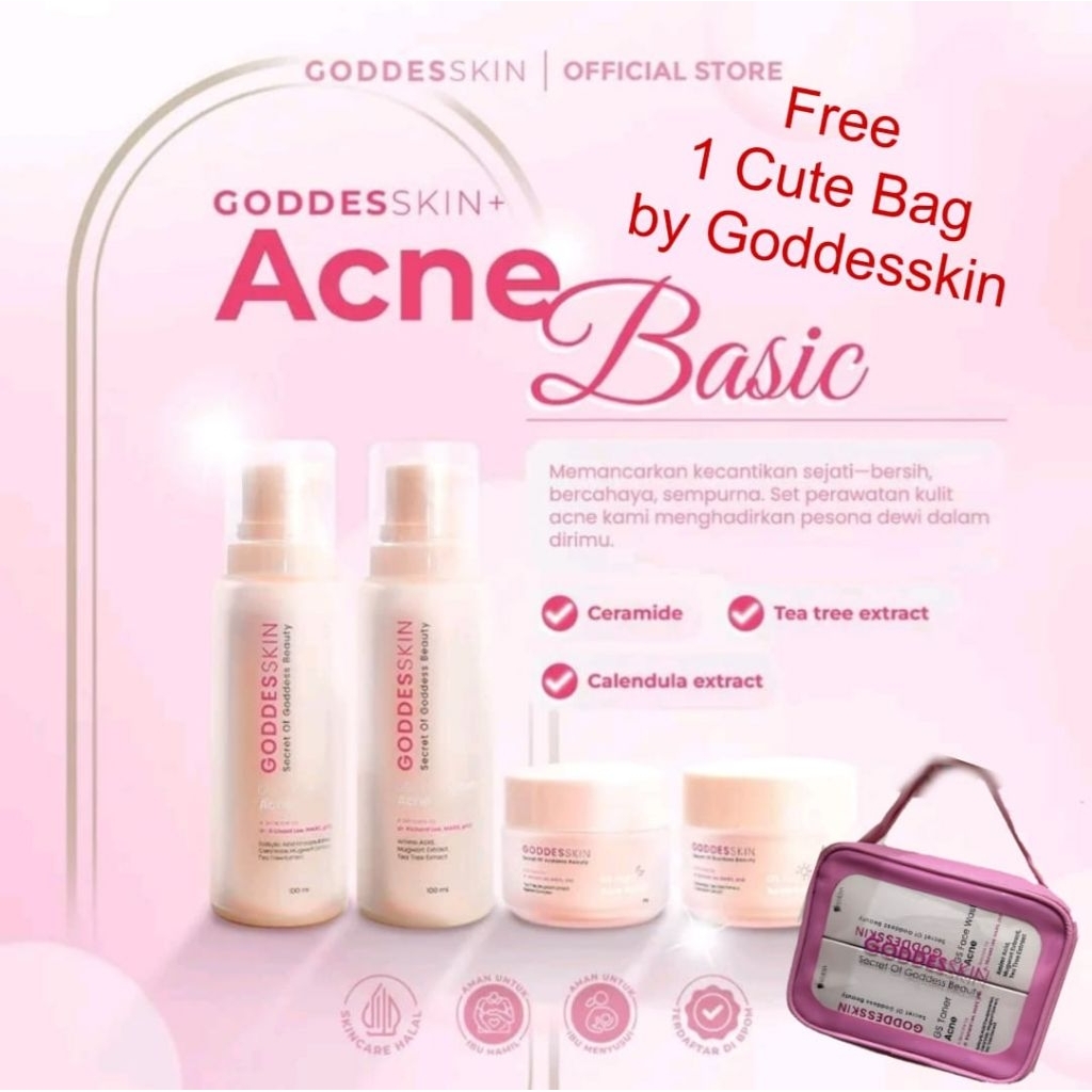 Goddesskin Paket Basic Acne Set free 1 pc  cutebag by Goddesskin Athena
