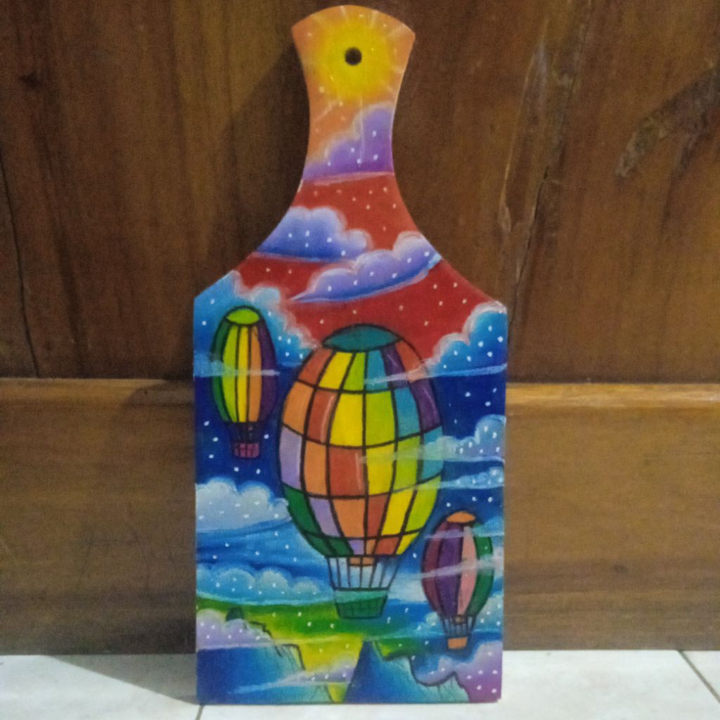 Lukisan tangan talenan/kerajinan tangan telenan lukis/pajangan talenan/hasil karya anak SD
