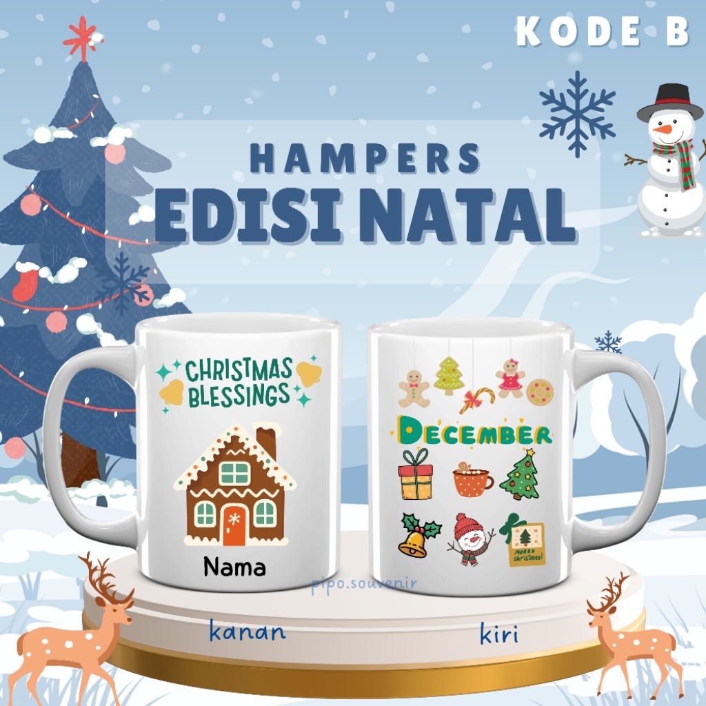 Mug natal, hampers natal, hadiah natal, souvenir natal