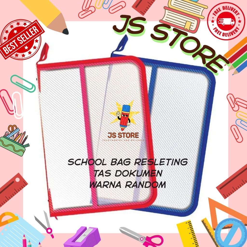 School Bag Resleting / Map Tas Dokumen Resleting