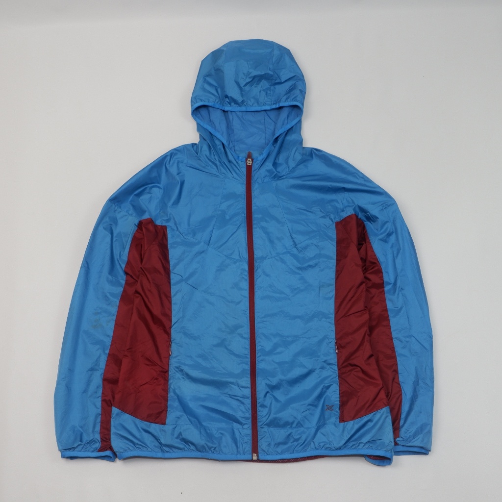 JDX MULTI SPORTS Hooded Windbreaker Shell Jacket - Blue Maroon - Preloved