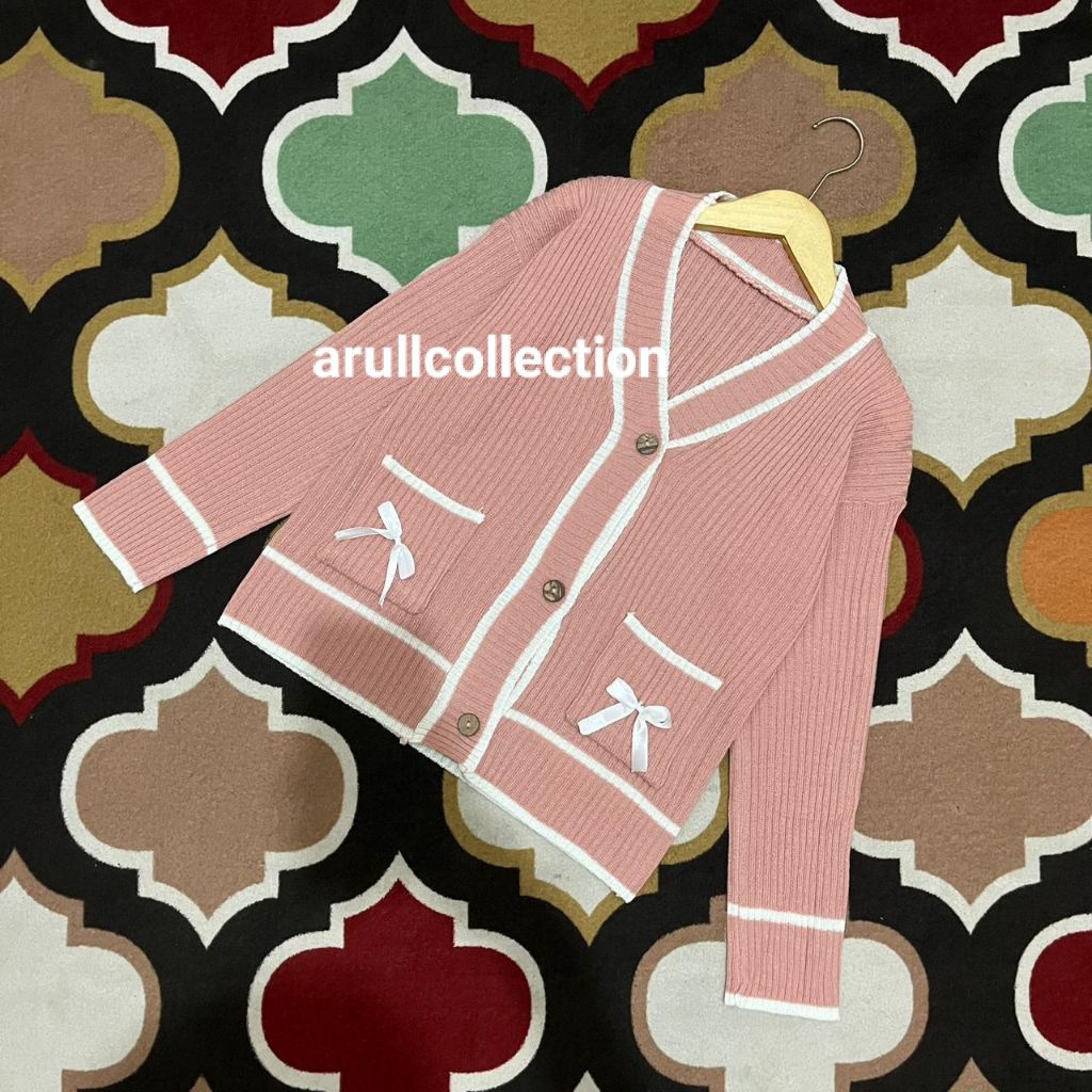 Rajut Viona Cardigan Kancing Rajut Pita Anak Perempuan Umur 2-12 Tahun