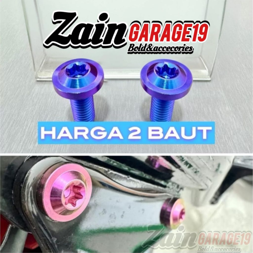 baut titanium step belakang Mio sporty Mio smile titanium gr5 original(2pcs)