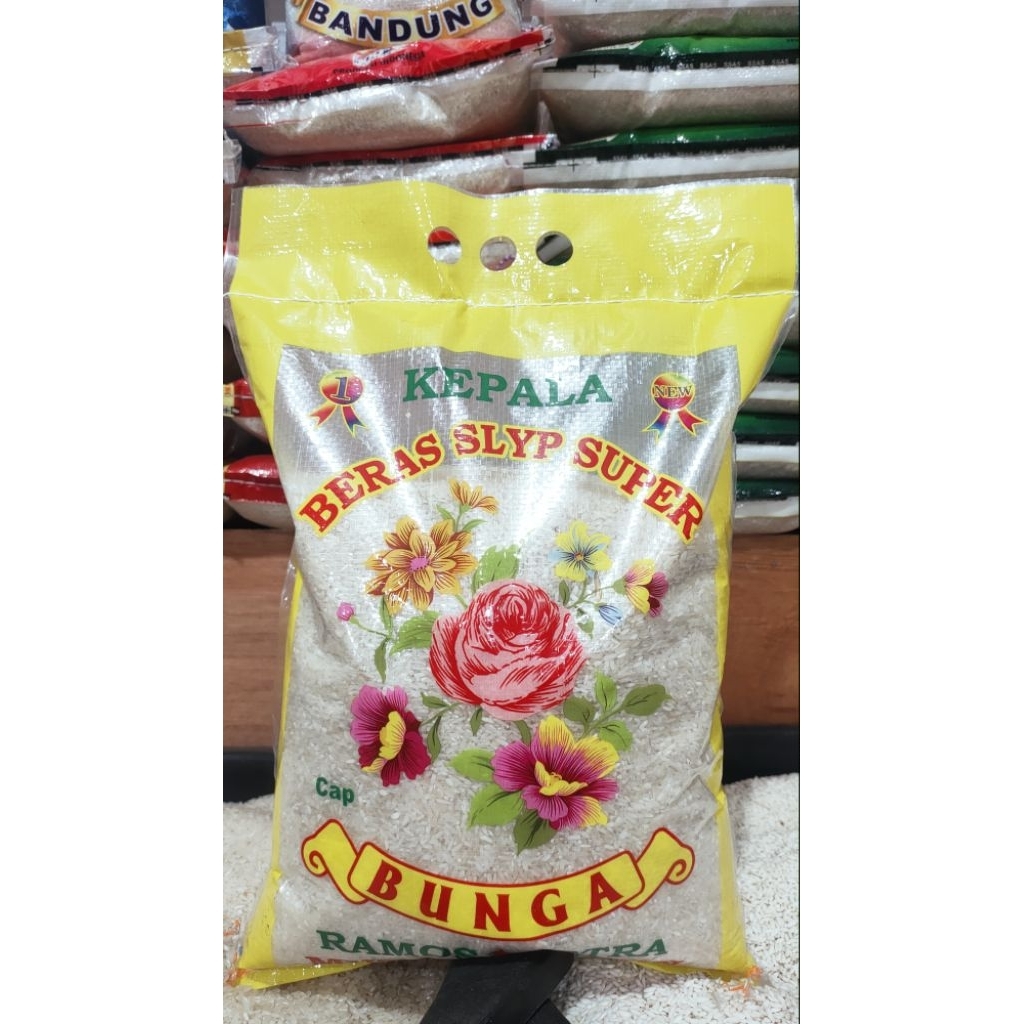 Beras Bunga Kepala Slip Super – Kualitas Tinggi, Pulen Maksimal Uk 5 kg 10 kg 20 kg 25 kg