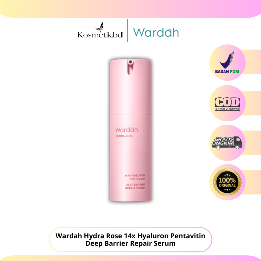 Wardah Hydra Rose 14x Hyaluron Pentavitin Deep Barrier Repair Serum
