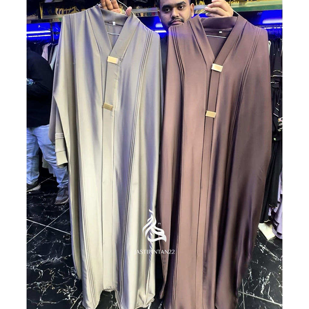 abaya outer kancing kotak