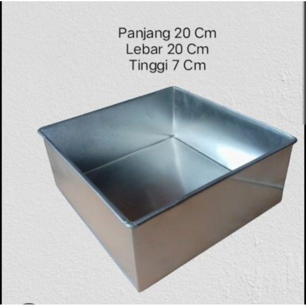LOYANG KOTAK/loyang segi ukuran 20x20x7cm bahan tebal anti lengket tidak mudah penyok