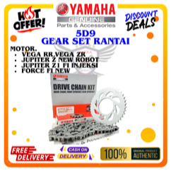 5D9 GEAR SET RANTAI ASLI YAMAHA VEGA ZR,GEAR SET RANTAI YAMAHA VEGA RR,GEAR SET RANTAI YAMAHA JUPITE
