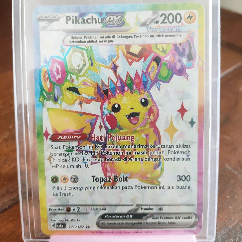 kartu pokemon pikachu ex sr scarlet & violet indonesia sv8s 211/182