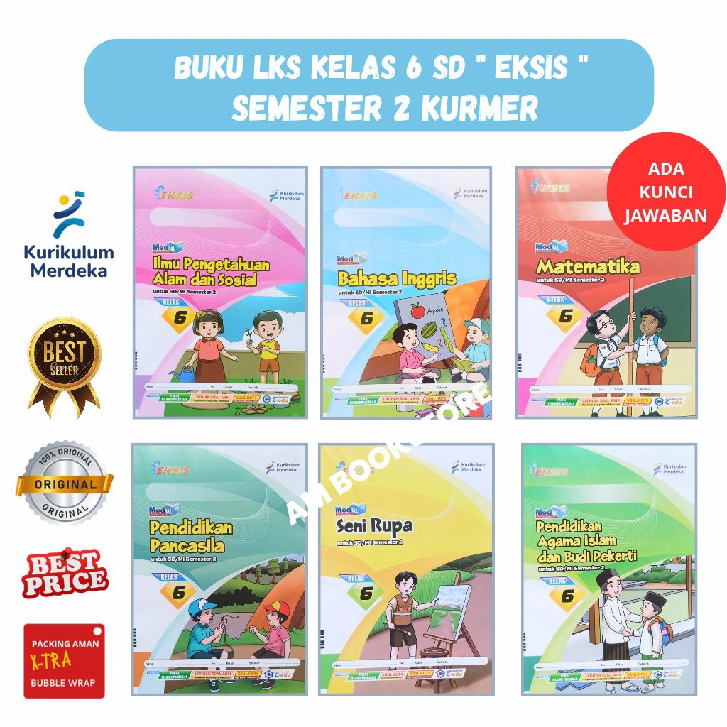 BUKU LKS ( LATIHAN SOAL ) EKSIS KELAS 6 SD SEMESTER 2 KURIKULUM MERDEKA EDISI TERBARU DARI PENERBIT 