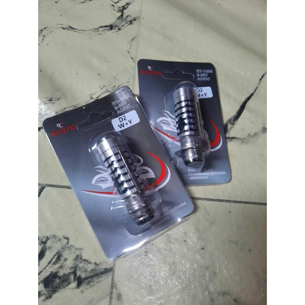 DOP RYOTO LED H6 high low laser lampu depan motor bebek /matic 2 mode super terang