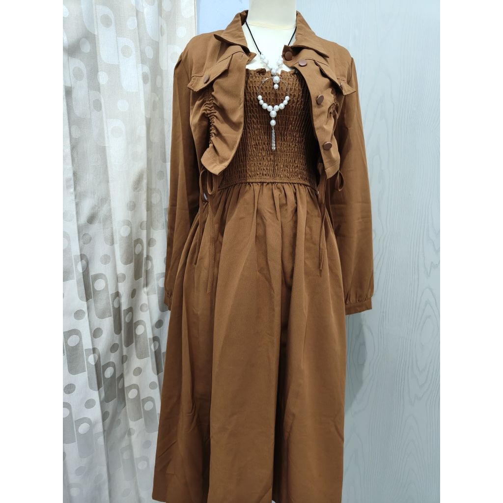 midi dress kemben set rompi preloved