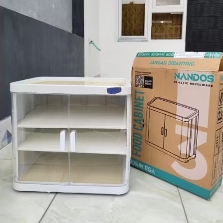 Nandos Food Cabinet Susun 3 | Rak penyimpanan Plastik Serbaguna | Tempat nasi dan Lauk DLL