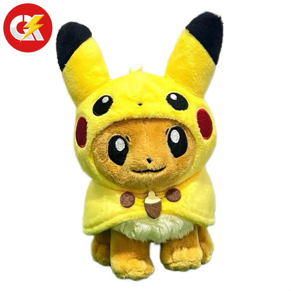 Boneka Plush Keychain Official Pokemon Eevee Pikachu Poncho Fan Of Pikachu & Eevee Original Pokemon 