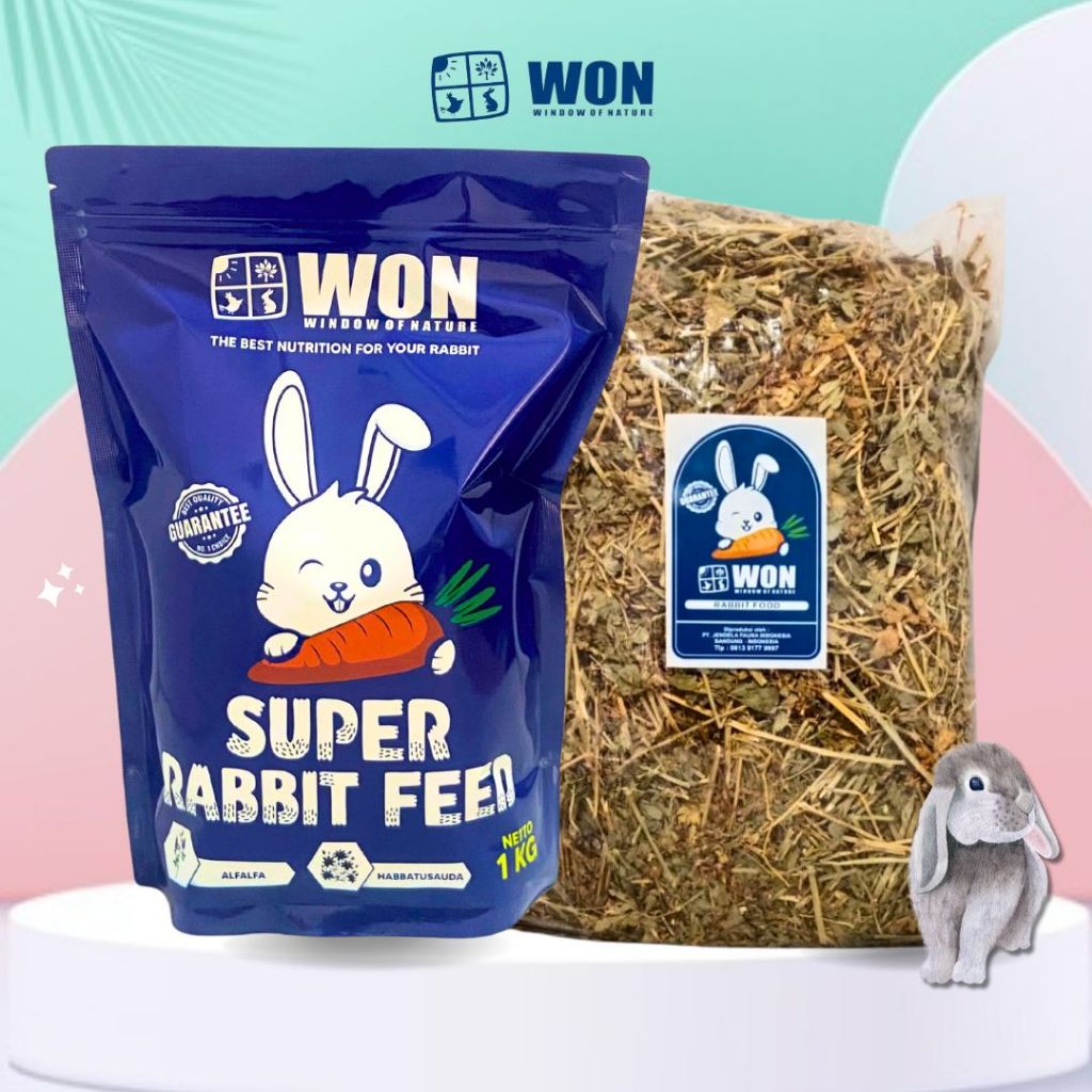 Paket Bundling Pelet Kelinci WON 1Kg+Alfalfa Hay WON 500g